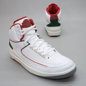 Nike Mens 12 Air Jordan 2 Retro Italy Origins White Red Shoe Sneakers DR8884-101